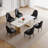 Faux Marble Top Metal Base Dining Table-481978068
