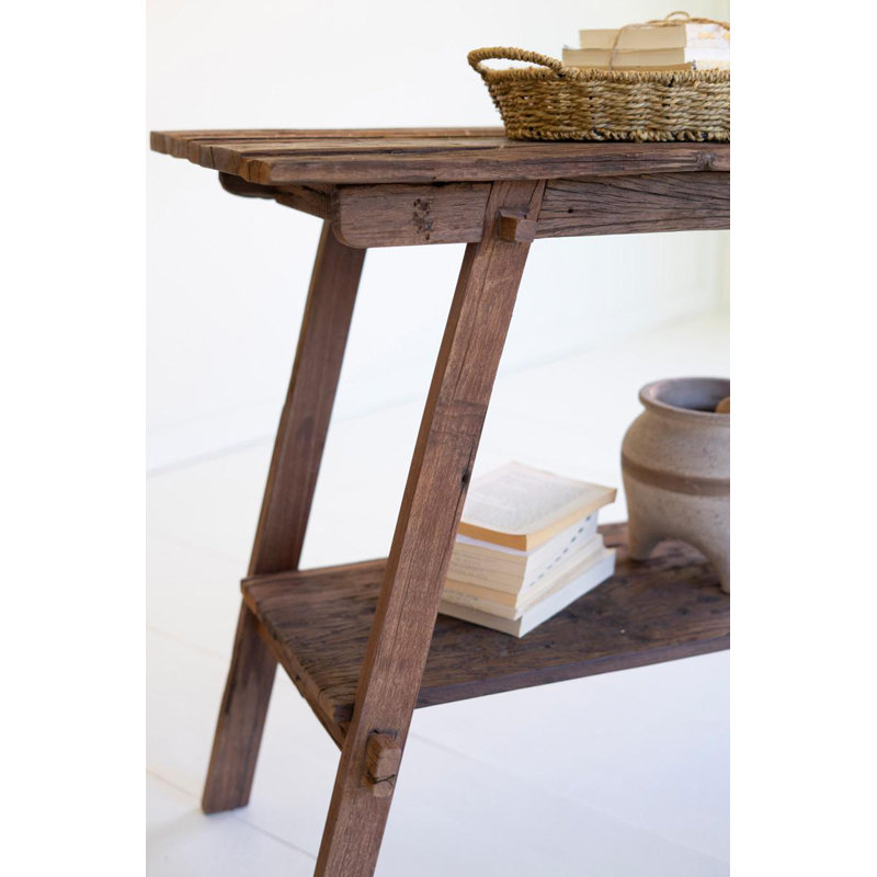 RECLAIMED WOOD CONSOLE WITH LOWER SHELF