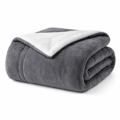 Reversible Sherpa Fleece Fur Thick Blanket