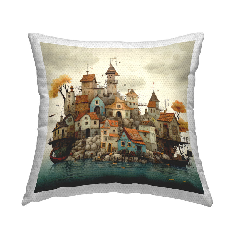 Coussin d'extÃ©rieur imprimÃ© Â« Seaside Urban Town Â» par Irena Orlov