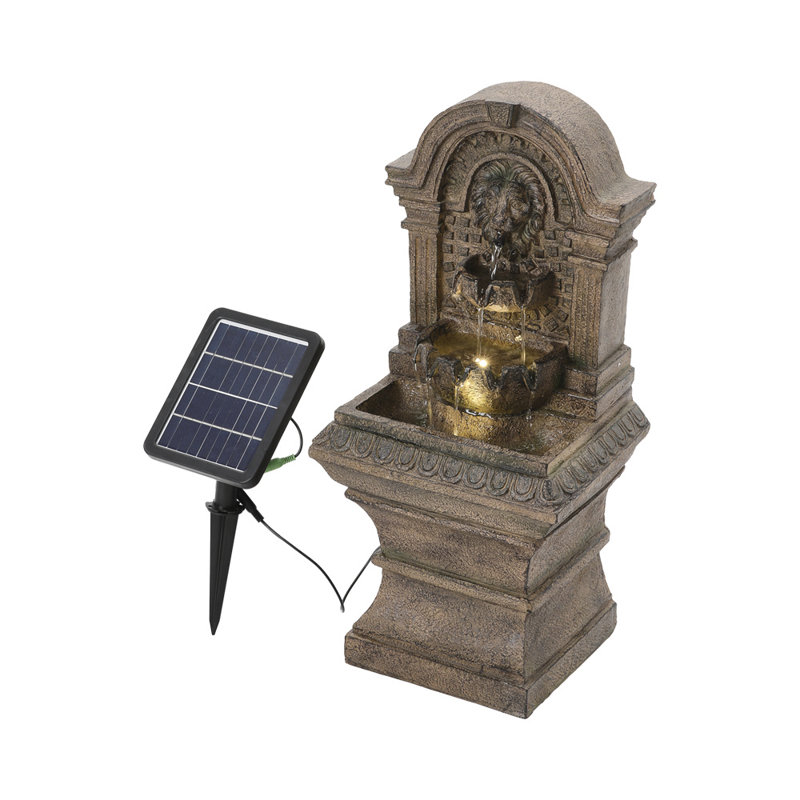 Lapta Wood Floor Fountain with Lights