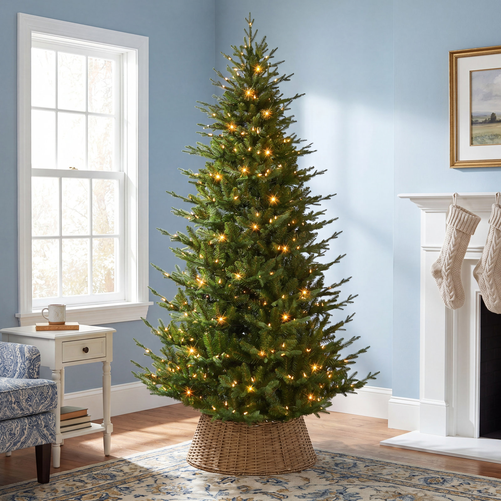 Lighted Artificial Spruce Christmas Tree