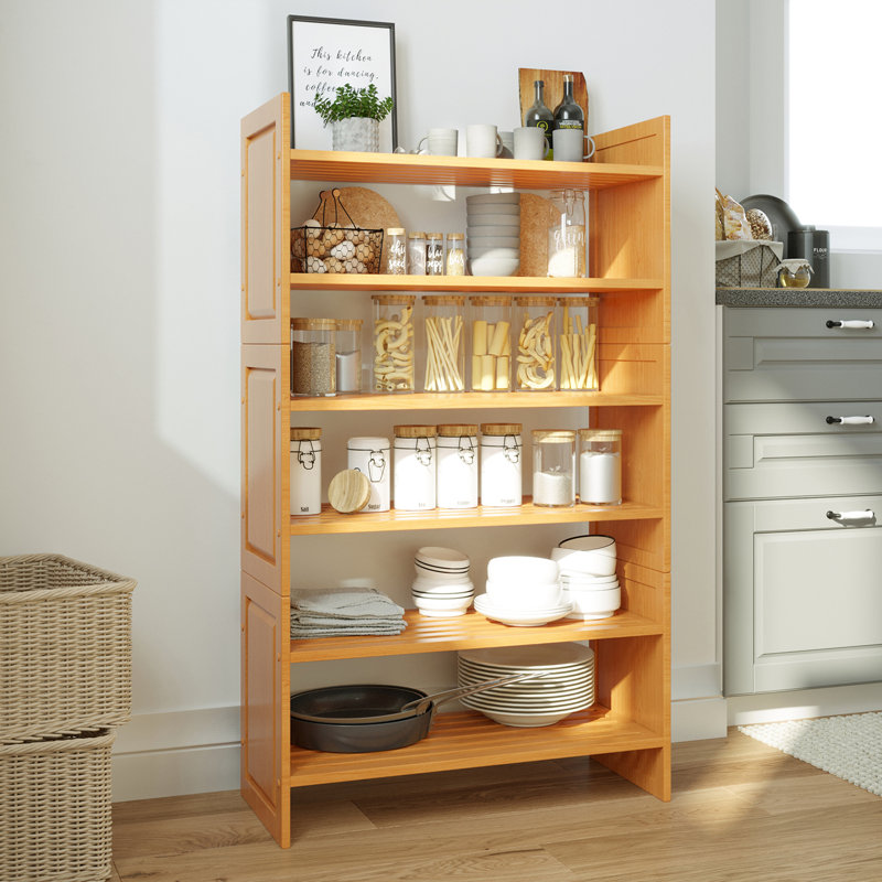 Solid Wood 3 Tier Storage Rack, Light Yellow
