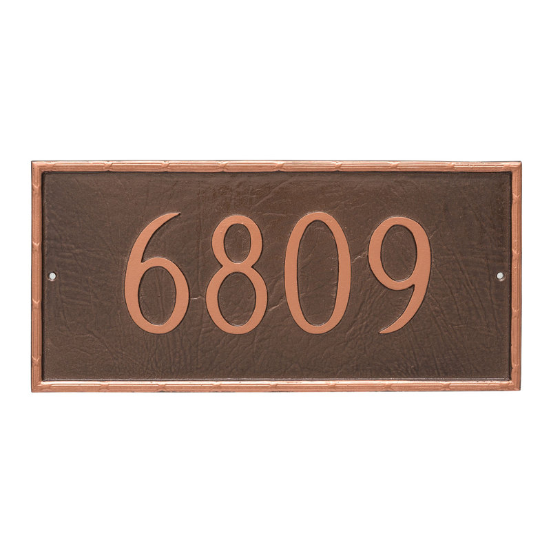 Plaque d’adresse murale sur 1 ligne washington, Cuivre antique / Cuivre