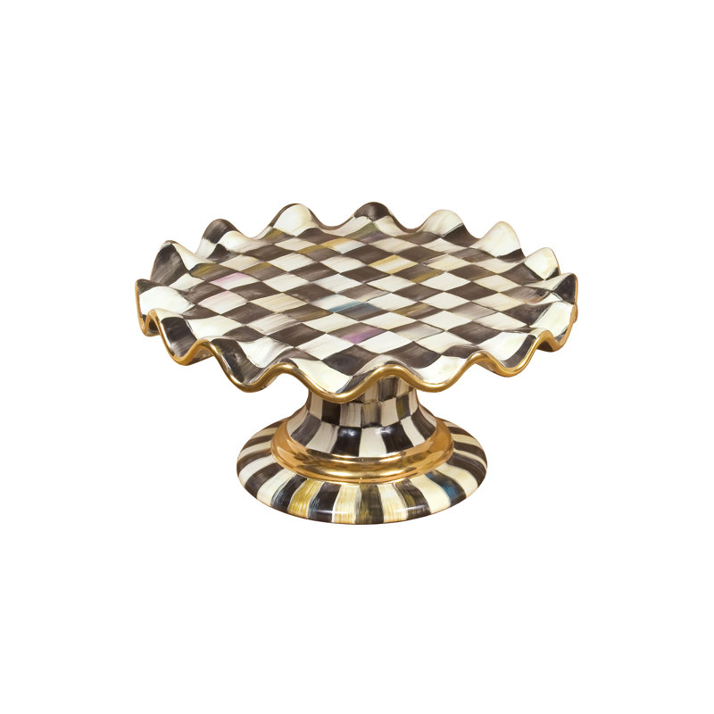 Courtly Check® Ceramic Fluted Cake Stand
