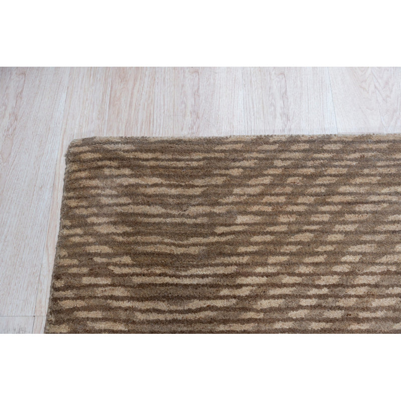 Hand Tufted Wool Area Rug in Brown