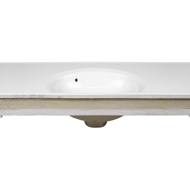 Solid White 49" Cultured Marble Vanity Top with Integrated Sink
