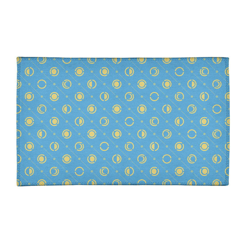 Tapis bleu/jaune lune phases, Rectangle 3 pi x 5 pi