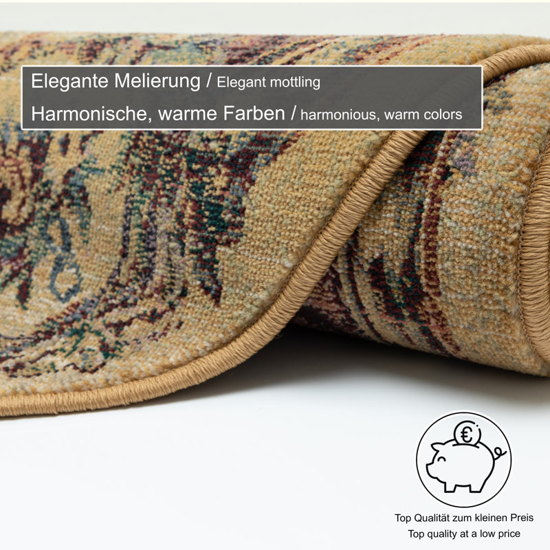 Wayne Machine Woven Beige/Brown Indoor Rug, Round 300cm
