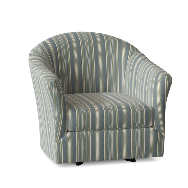 Weston Upholstered Swivel Barrel Chair, Sage Green Performance; 0855-43