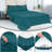 Royale Linens 300 Thread Count 100% Long Staple Combed Cotton Sheet Set - 4 Piece Bed Sheets - 1 Fitted, 1 Flat & 2 Pillow cases - Soft Cool & Crisp Sheet Set-114665912-114665946