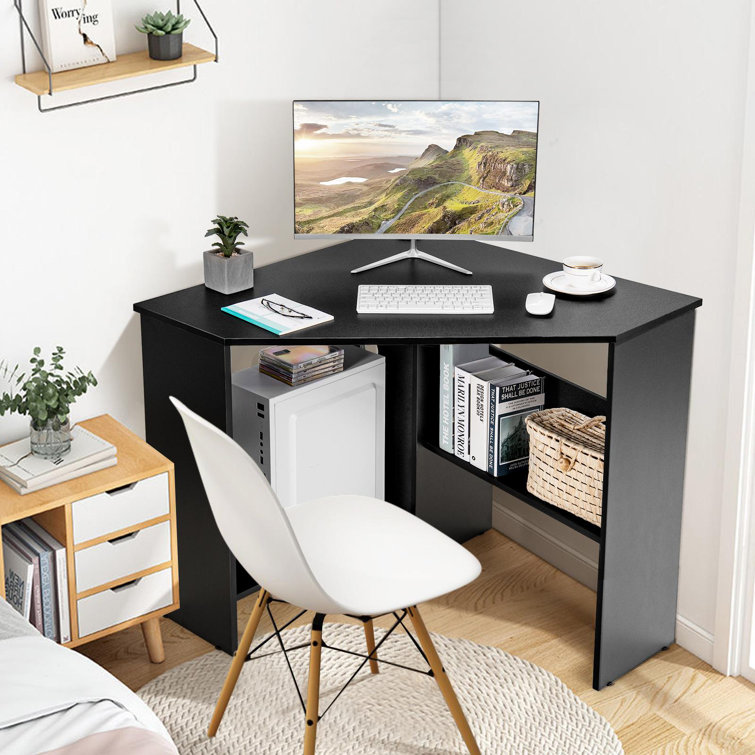 Hydle Desk Ebern Designs Color: Black/White