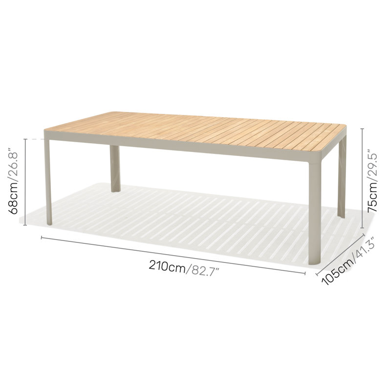 9Pc FSC Teak And Aluminum Outdoor Patio Dining Set