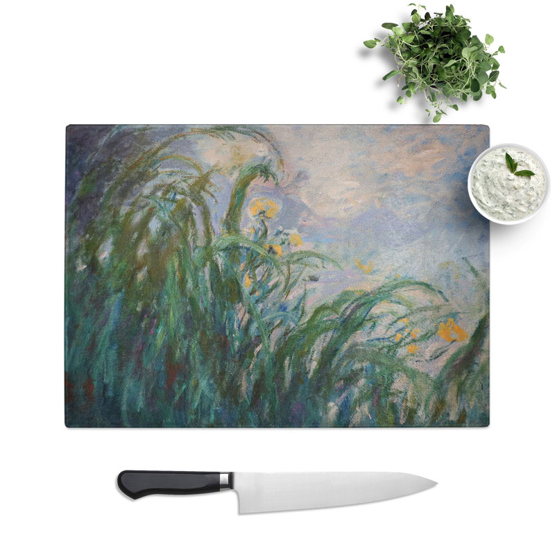 The Irises by Claude Monet Chopping Board, 0.4cm H x 20cm W x 28.5cm L