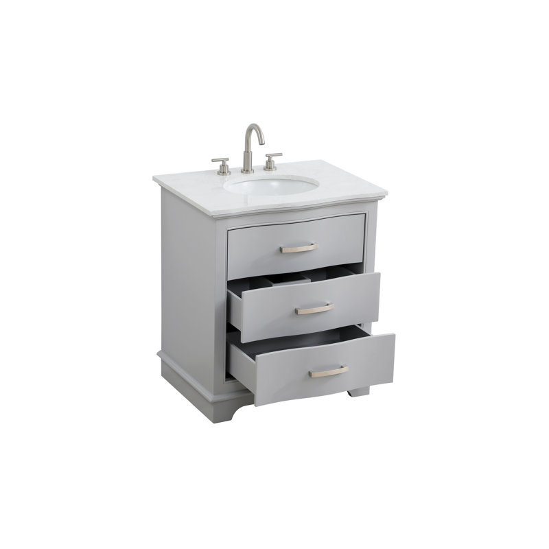 Meuble-lavabo simple 30 po Knox, Gris