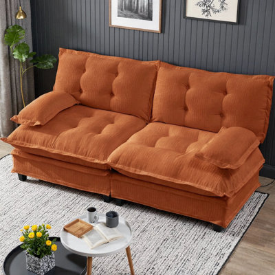 77" Loveseat Sofa, Modern 2-Seater Cloud Couch, Deep Seat with Lattice Cushions, Breathable Chenille Fabric, Easy Assembly for Living Room, Bedroom & Apartment