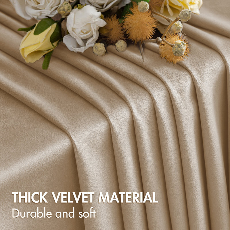 Heavy Velvet Blackout Curtains with Eyelet Rings – Thermal Insulated Drapes, Beige, 168cm Width x 137cm Drop