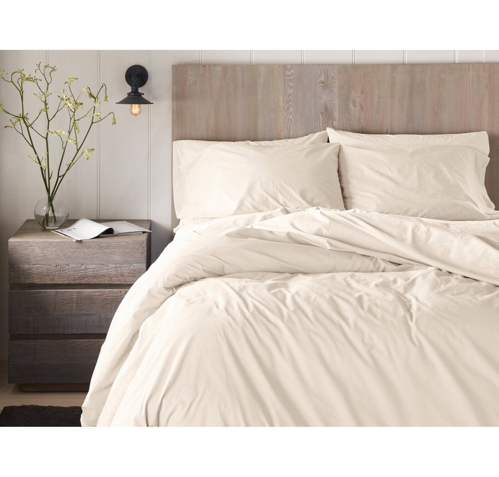 Organic Cotton Duvet Cover Set, Natural, Twin Duvet Cover
