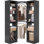 Système de rangement de coin avec 12 tablettes, système de rangement de coin de 39,2 po avec 2 tringles de suspension