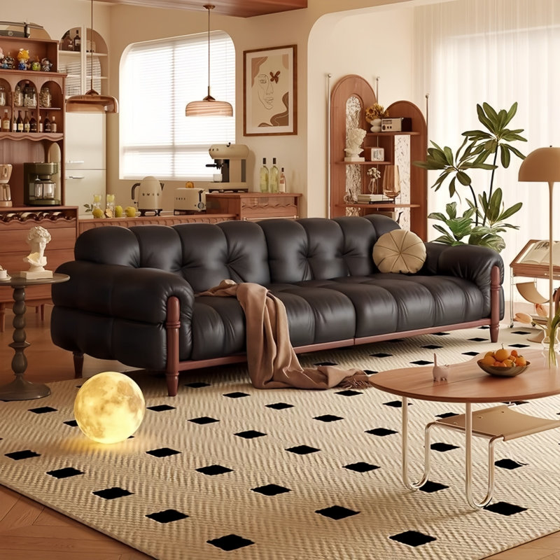 GEMEZO 86.61'' Faux Leather Sofa | Stylish & Vegan