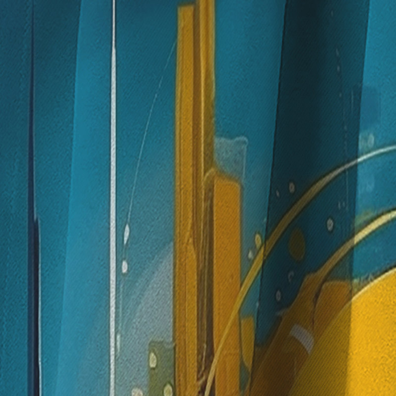 Pierre fluide bleue et jaune II - rideau en marbre abstrait - rideau occultant en marbre - 1 panneaux, L 52 po x L 120 po
