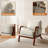 Mid Century Solid Wood Accent Chair Upholstered Armchair With Pillow And  Storage Bag (Set of 2)-568581985