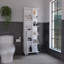Armoire de rangement pour salle de bain en lin de 63 pouces de hauteur Crovie avec sept tablettes ouvertes