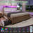 Bed Frame With Led Bookcase Headboard-163853666