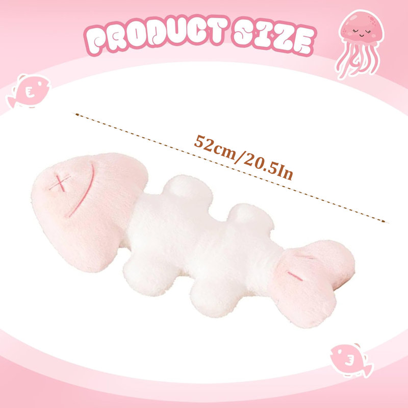 Coussin à poils longs Fishbone, H 20,5 po x l 9,8 po, Rose