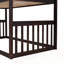 Lit superposé simple au-dessus de simple avec échelle, fabrication en bois robuste pour un sommeil sécuritaire et confortable-1206290056