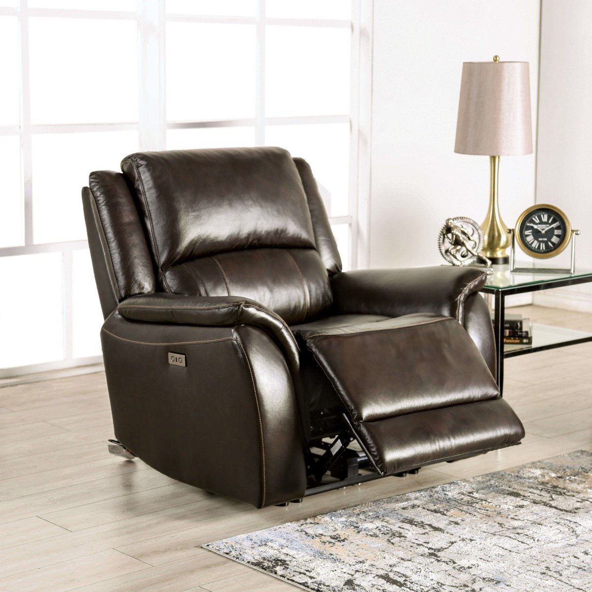 Red Barrel Studio® Transitional Style 1Pc Power Recliner Fully ...