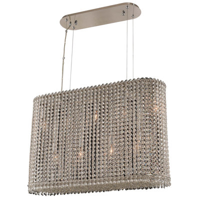 Luminaire suspendu linéaire / clair en acier inoxydable 9 lumières Tour Allegri