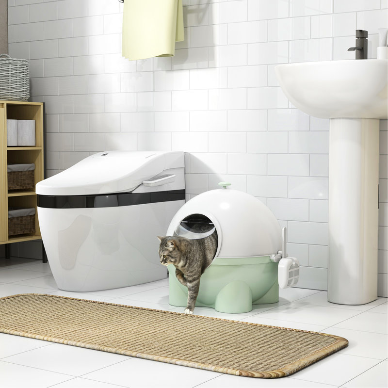 Litière pour chat avec couvercle, grande taille, pédale de sable qui fuit, odeur, et spacieuse pour les chats de 9 lb