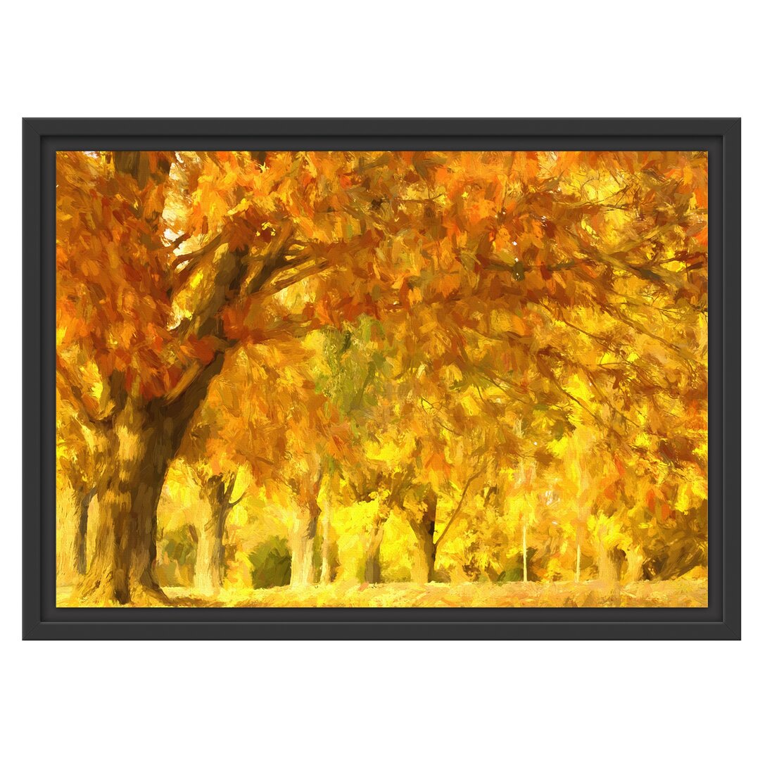 Gerahmtes Wandbild schöne Herbstlandschaft Kunst