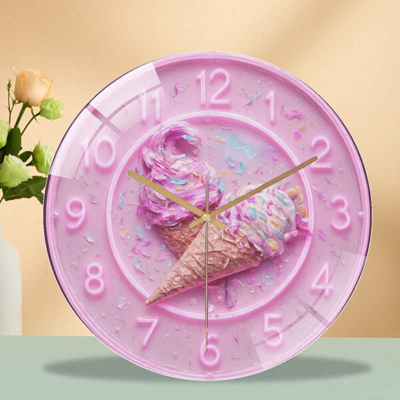 Horloge murale 12 po rose