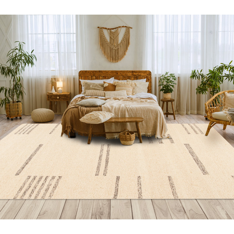 Santa Fe Flatweave Wool Striped Area Rug, Rectangle 8' x 10'