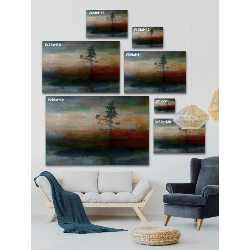 «Lone Tree» par Parvez Taj - reproduction de photo sur toile, H 40 po x l 60 po x 1,5 po