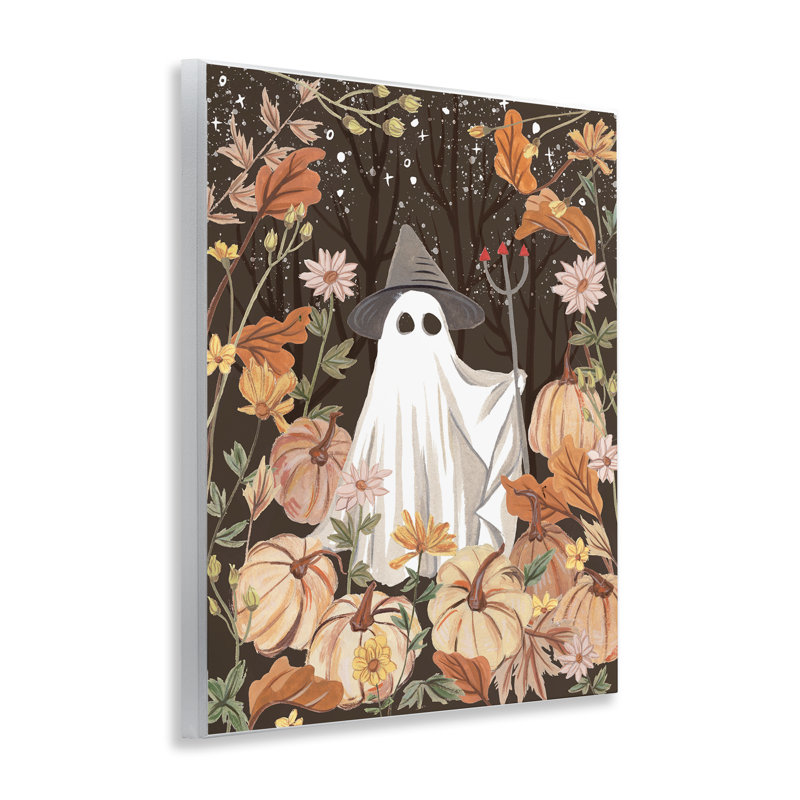 «Ghost in Floral Pumpkin Patch Art» par Melissa Wang
