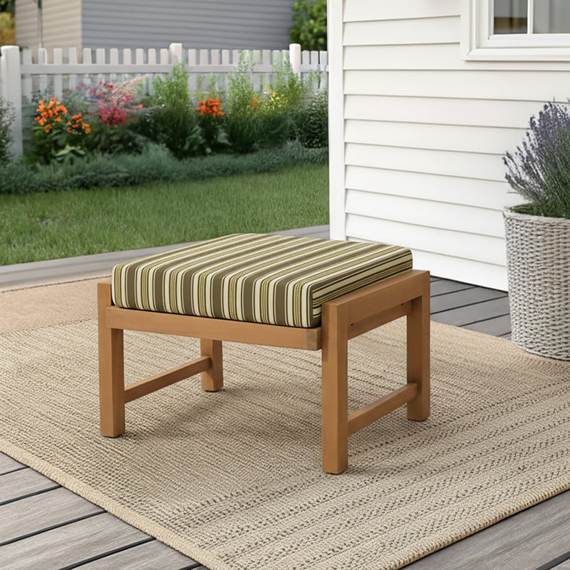 Coussin de remplacement pour repose-pieds d'extérieur Sunbrella, Anthony Praline rayé