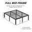 Structure de lit plateforme de 18 pouces avec support de lattes robuste, aucun sommier requis, assemblage facile et rangement sous le lit, noir-94631156