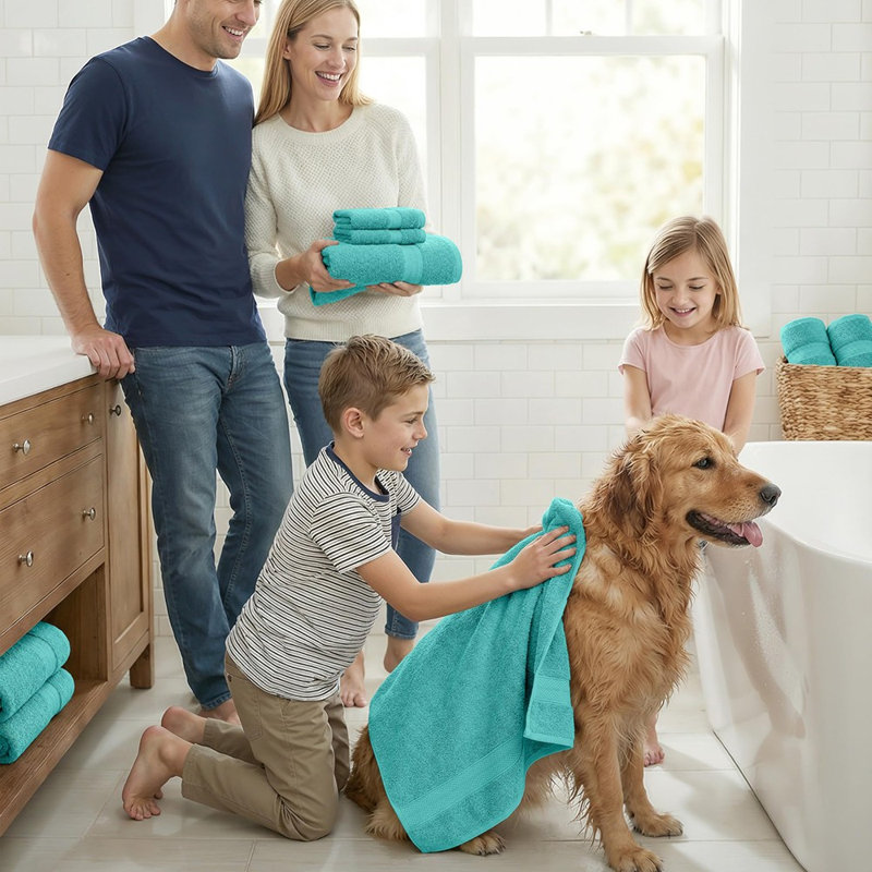 Ensemble de 16 serviettes 100% coton 16 pièces, serviettes de bain absorbantes à séchage rapide pour un usage domestique