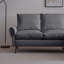 Canapé modulaire en forme de L 81 po en cuir technique avec méridienne réversible 81 po-1000856532