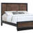 Aurelio Sculpted Walnut & Ebony Geo-Panel Bed with Nightstand-120536296-120536297