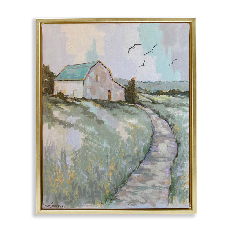 Cadre flottant Peaceful Homestead, H 21 po x l 17 po, Cadre flottant métallique doré