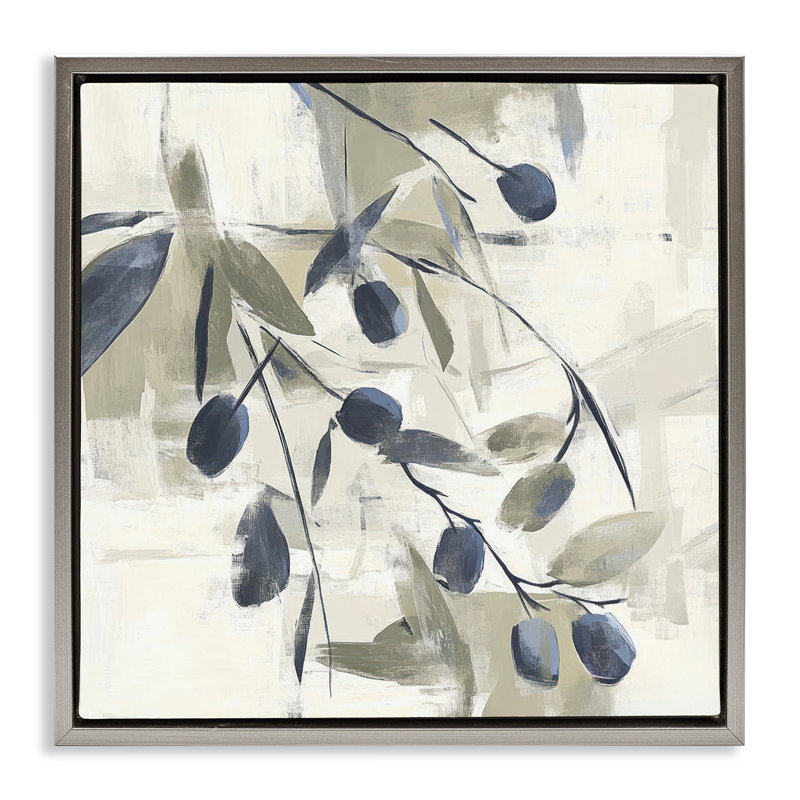 Cadre flottant méditerranéen, par Mona Grace, H 25 po x l 25 po, Cadre flottant gris lustré