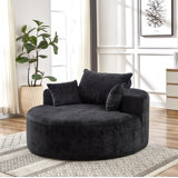 55" Wide Upholstered Chenille Sofa Couch With 2 Pillows-No Assembly Required
