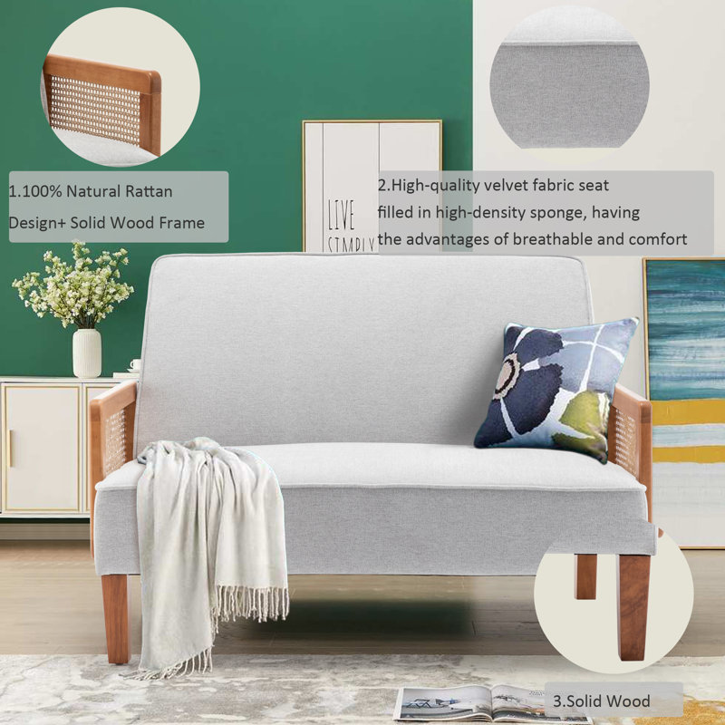 Arminas 43'' Upholstered Loveseat, Gray