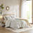 3 Piece Cotton Comforter Set with Chenille Tufting and Printed Design