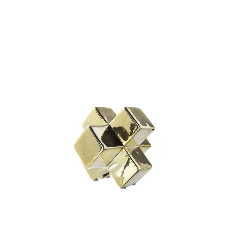 Ceramic Sculpture Polished Chrome Finish Copper