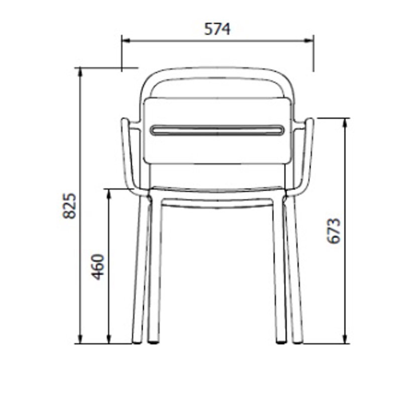 Fauteuil de patio empilable Como, Ivoire